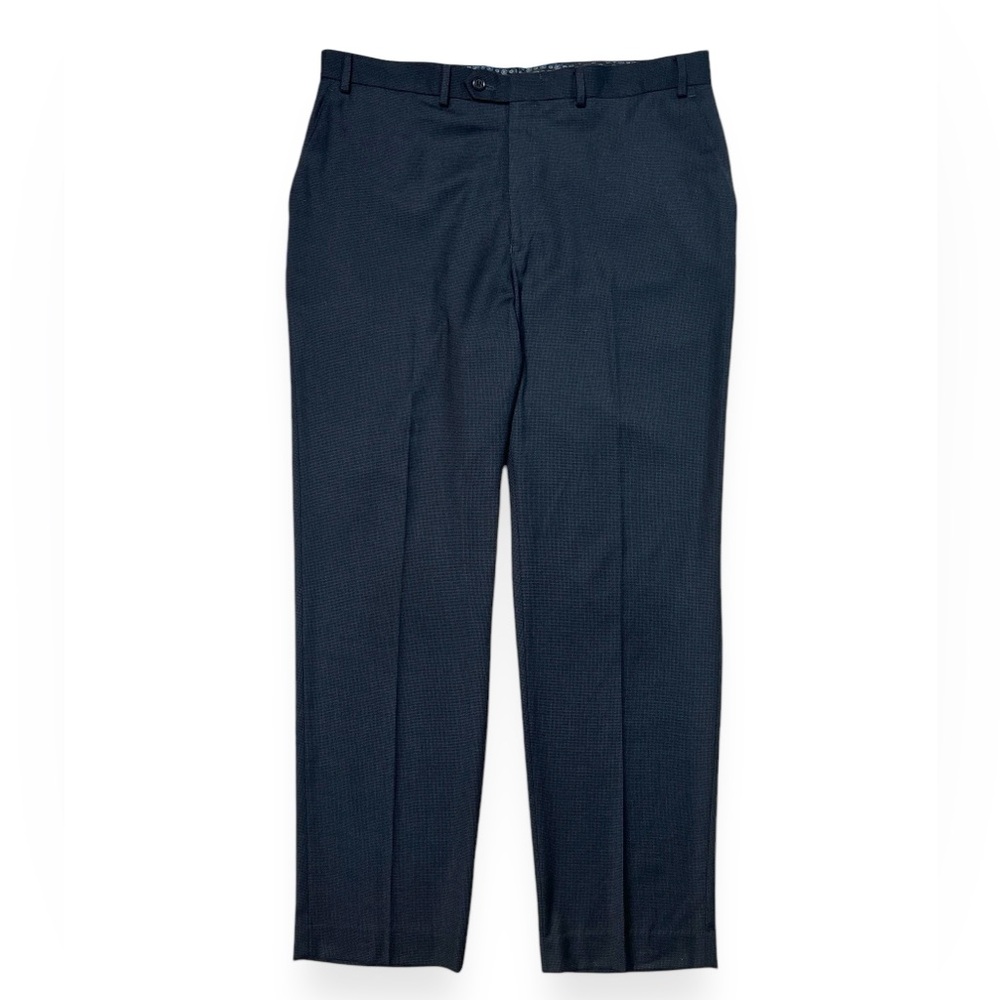 MICHAEL MICHAEL KORS Flat Front Navy Mini Check Dress Pants 38x32